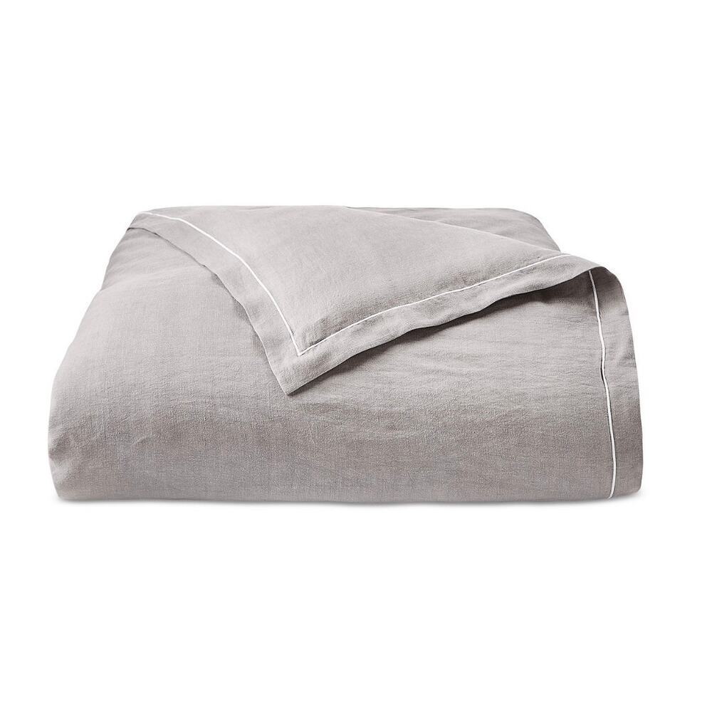 Hotel Collection Linen Full Queen Comforter Set Gray 3 Pc Luxury Bedding NEW - Picture 3 of 7